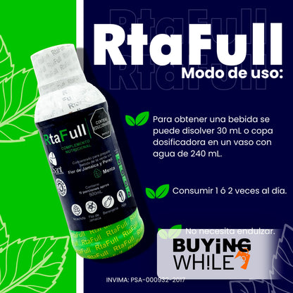 RTAFULL COMPLEMENTO NUTRICIONAL CON TÉ VERDE, FLOR DE JAMAICA Y PEREJIL®