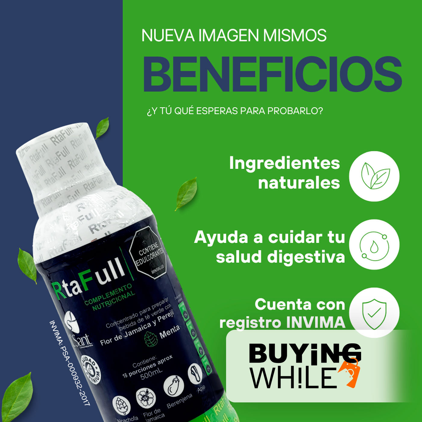 RTAFULL COMPLEMENTO NUTRICIONAL CON TÉ VERDE, FLOR DE JAMAICA Y PEREJIL®