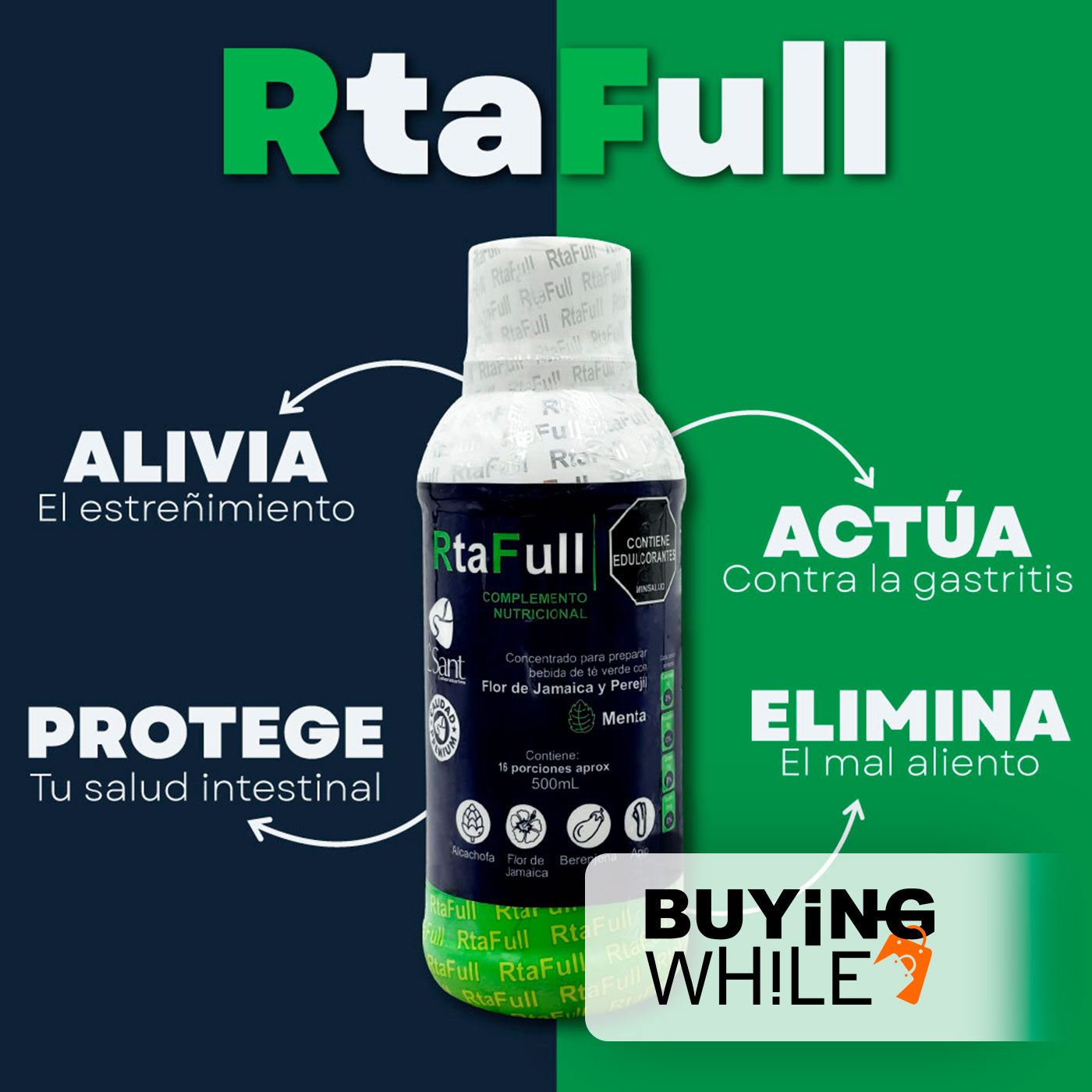 RTAFULL COMPLEMENTO NUTRICIONAL CON TÉ VERDE, FLOR DE JAMAICA Y PEREJIL®