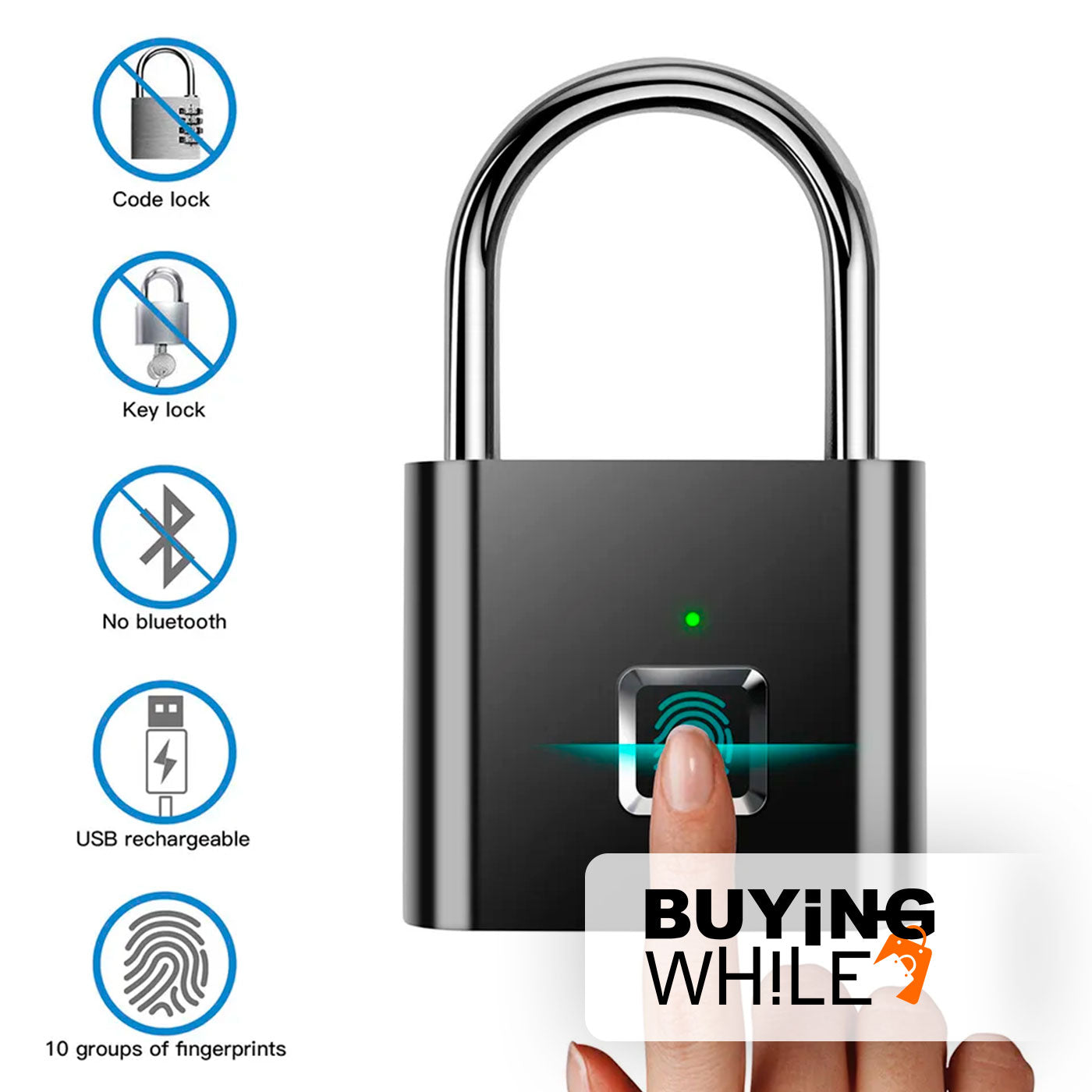 CANDADO CON HUELLA DIGITAL / FINGERPRINT PADLOCK®