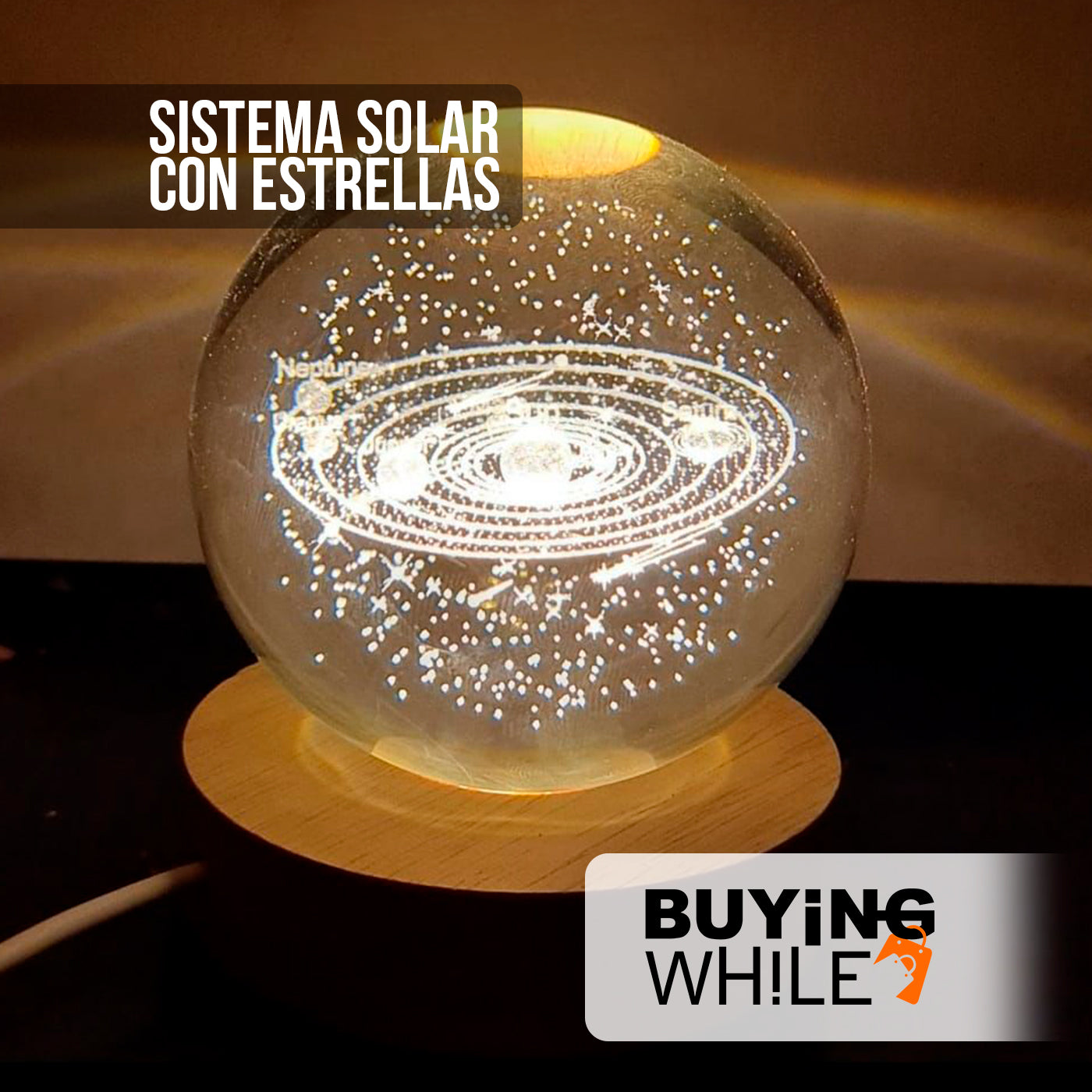 LÁMPARA 3D ESFERA DE CRISTAL®