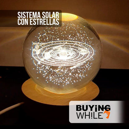 LÁMPARA 3D ESFERA DE CRISTAL®